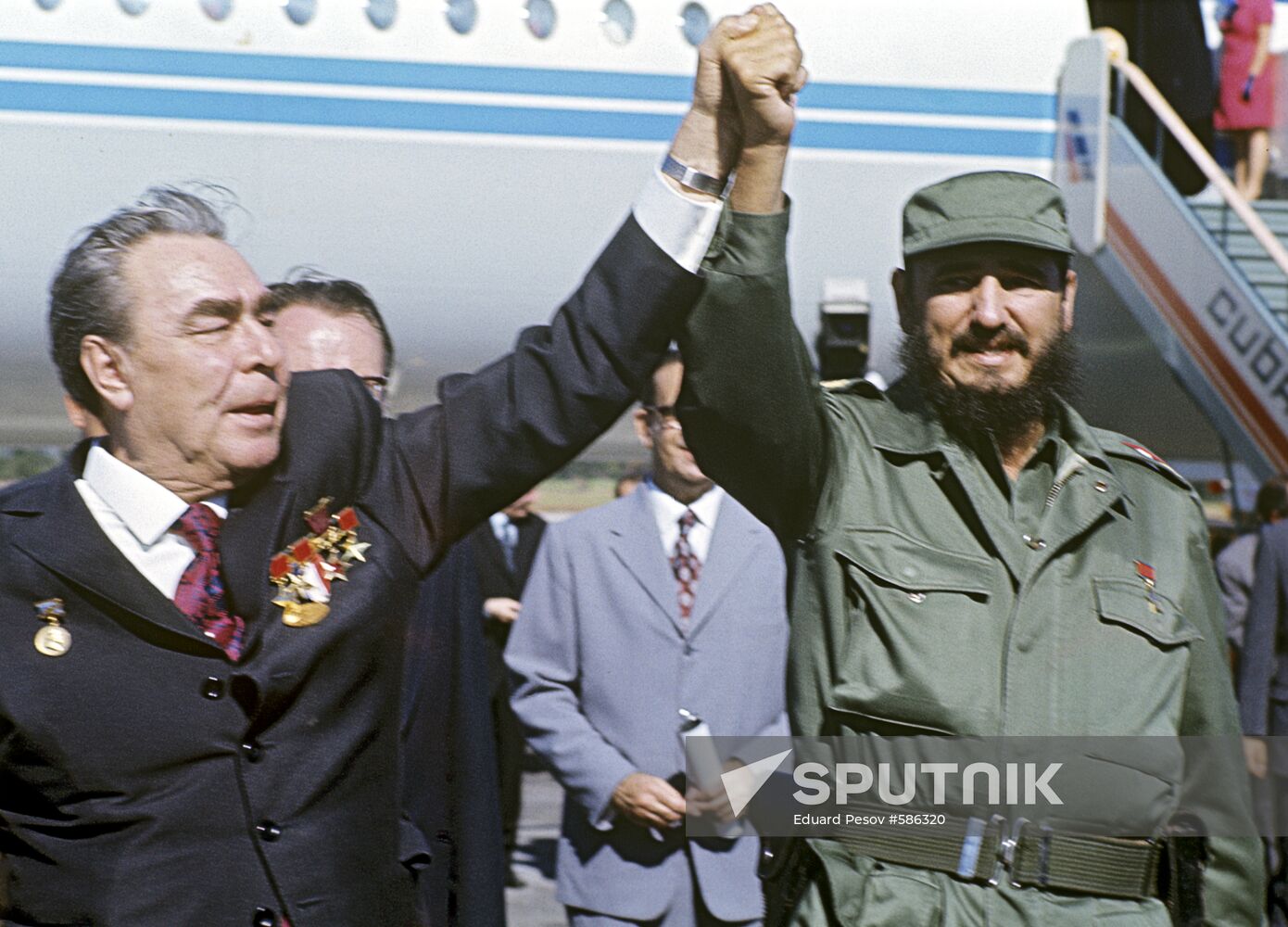 Leonid Brezhnev and Fidel Castro