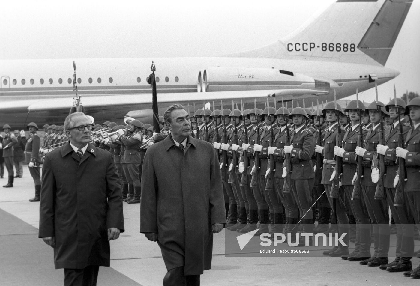 Leonid Ilyich Brezhnev and Erich Honecker