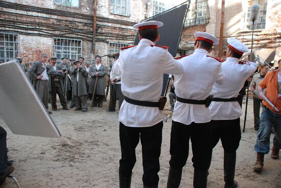 Actors on set of TV series Kotovsky