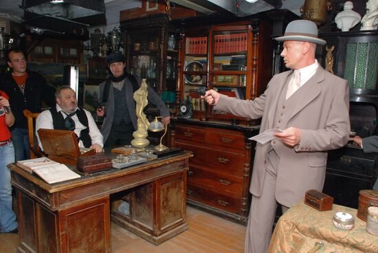 Actor Vladislav Galkin on set of TV series Kotovsky