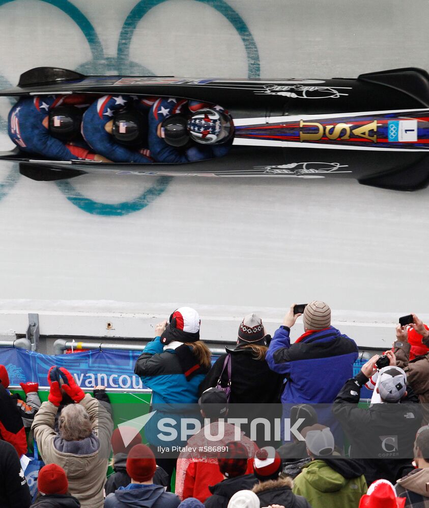 U.S. bobsleigh crew of Steven Holcomb, gold medalist