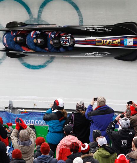 U.S. bobsleigh crew of Steven Holcomb, gold medalist