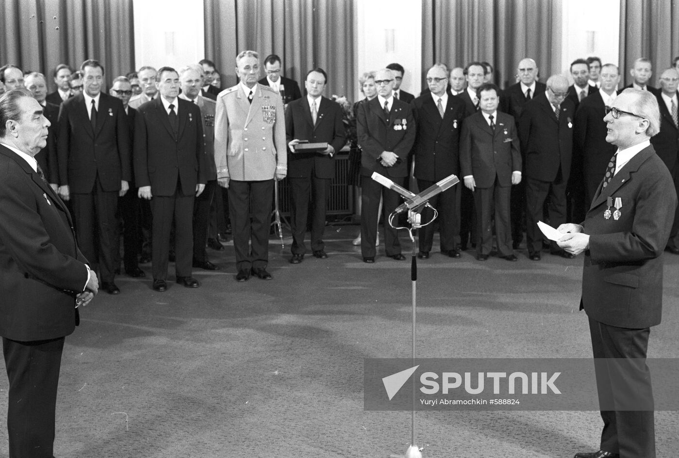 Erich Honecker and Leonid Brezhnev