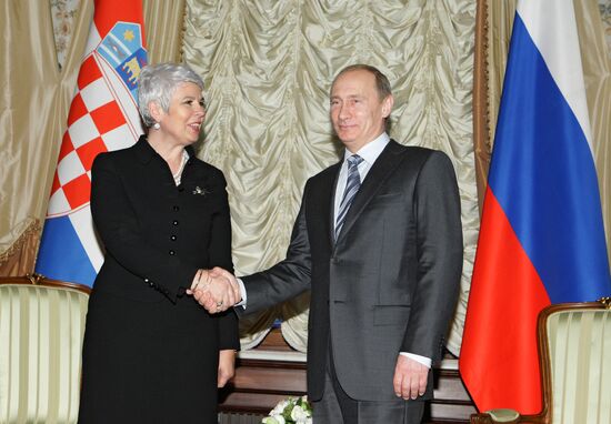 Vladimir Putin meeting with Jadranka Kosor