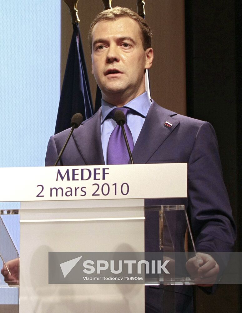 Dmitry Medvedev's visit to Paris. Day Two.