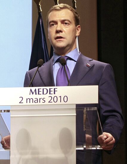 Dmitry Medvedev's visit to Paris. Day Two.