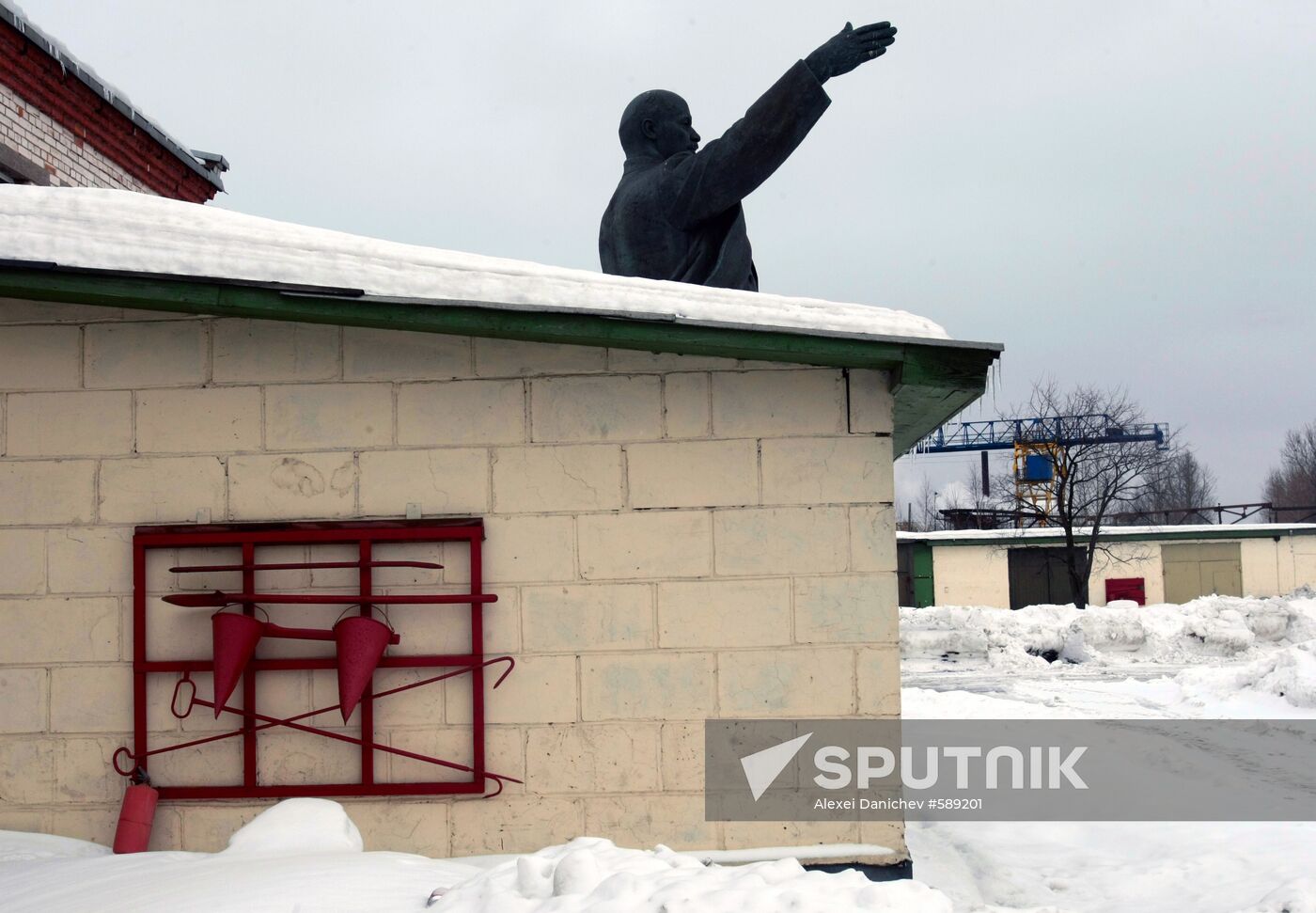 Lenin monument at restoration workshop