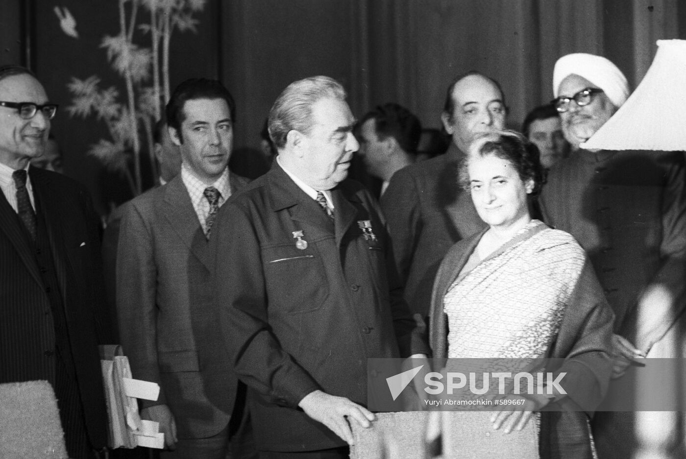 Leonid Ilyich Brezhnev and Indira Gandhi