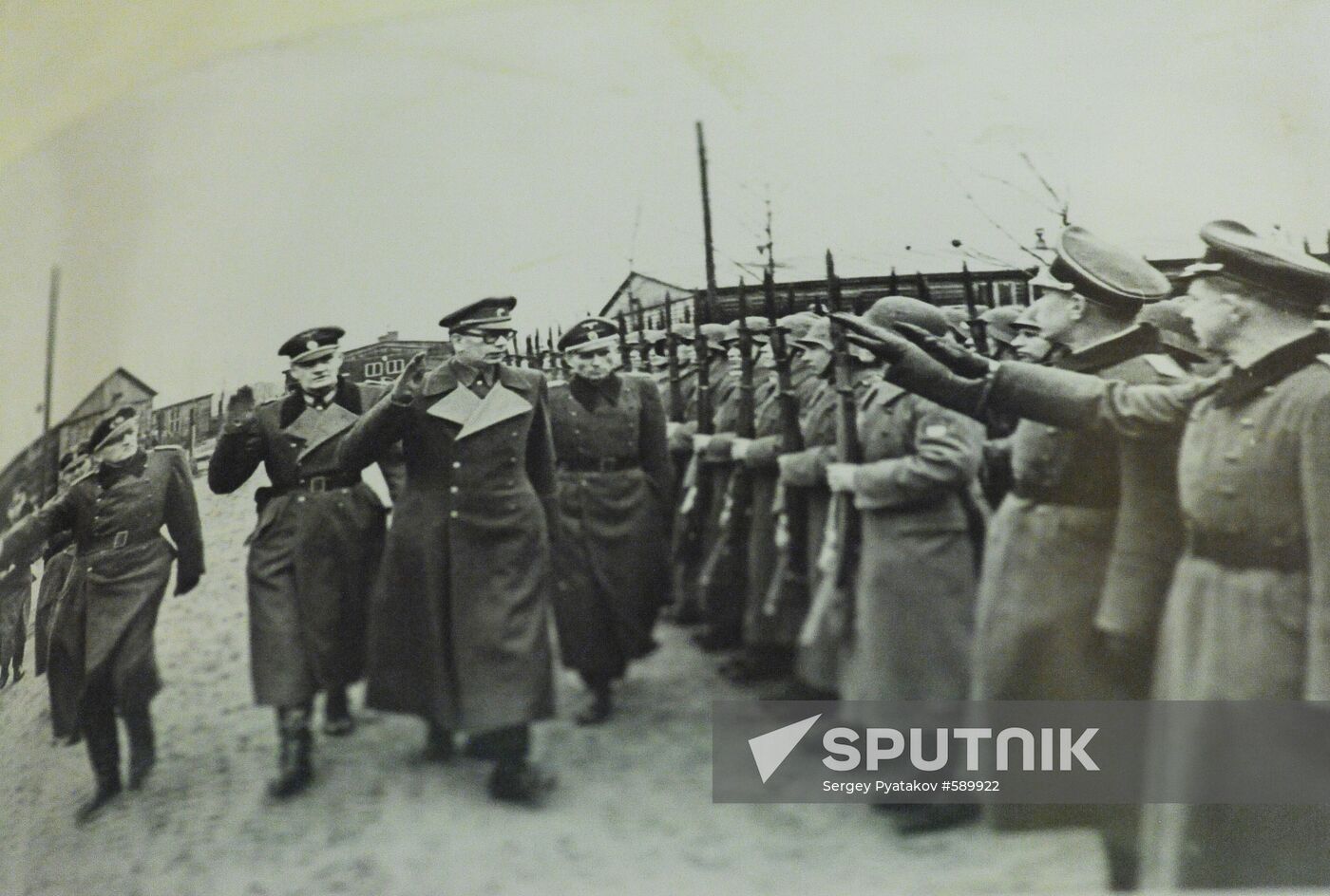 General Andrei Vlasov reviews troops of Russian Liberation Army