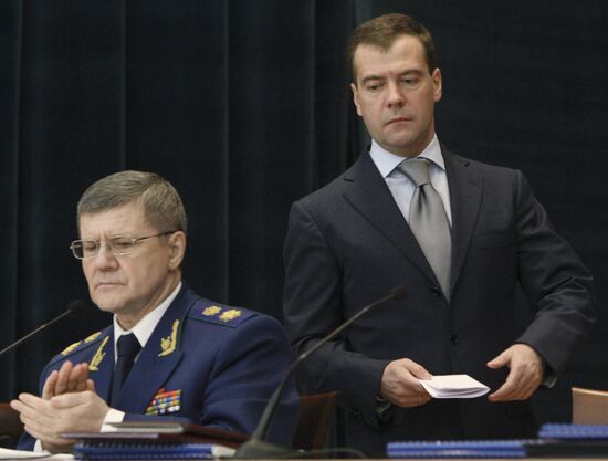 Dmitry Medvedev attends Prosecutor General's Office session