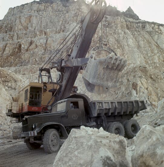 Slyudyansky marble open pit