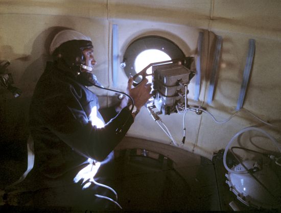 Oleg Makarov in orbit module