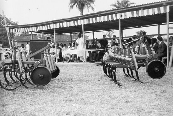 Exhibition of Soviet construction machinery in Lagos