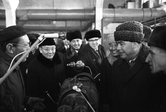 Leonid Brezhnev and Yumjaagiin Tsedenbal
