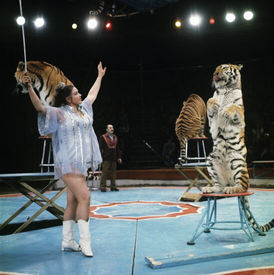 Margarita Nazarova performs in the circus