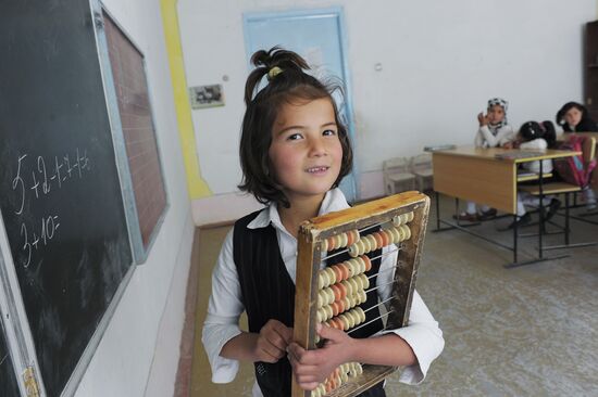 Pupil of rural school in Varzob Region of Tajikistan