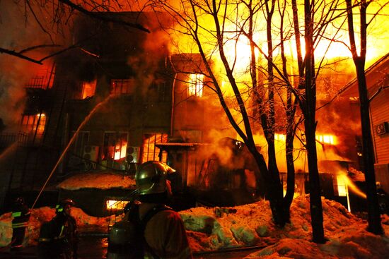 Fire at Moscow-based Opera night club