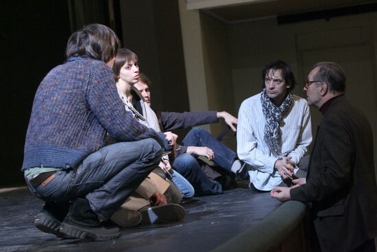 Rehearsing the play "Proof" staged by Krzysztof Zanussi