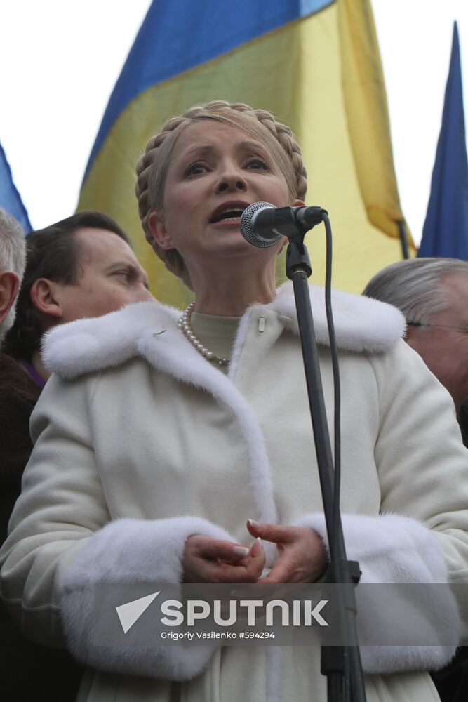 People's Democratic forces rally in Kiev