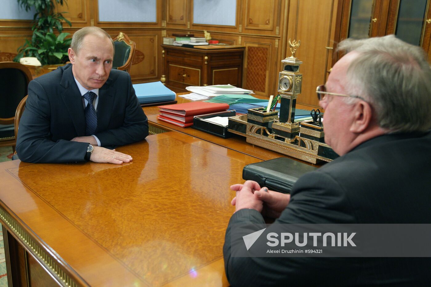 Vladimir Putin conducts several meetings on March 9, 2010