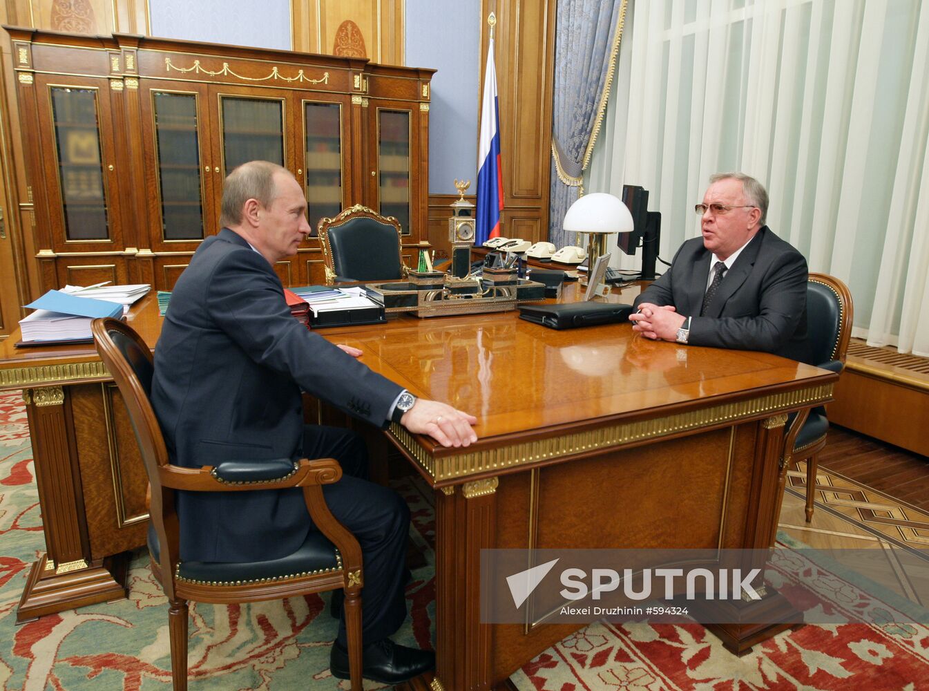 Vladimir Putin conducts several meetings on March 9, 2010
