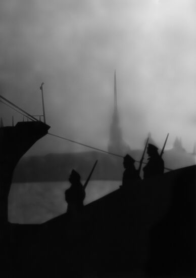 Night patrol on Leningrad's Neva