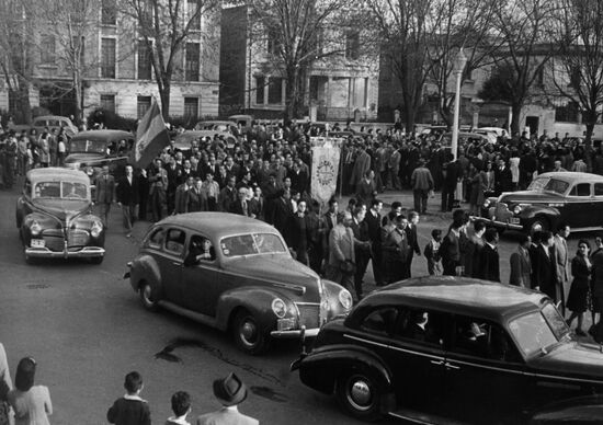 The funeral of Soviet Ambassador to Mexico Konstantin Umansky