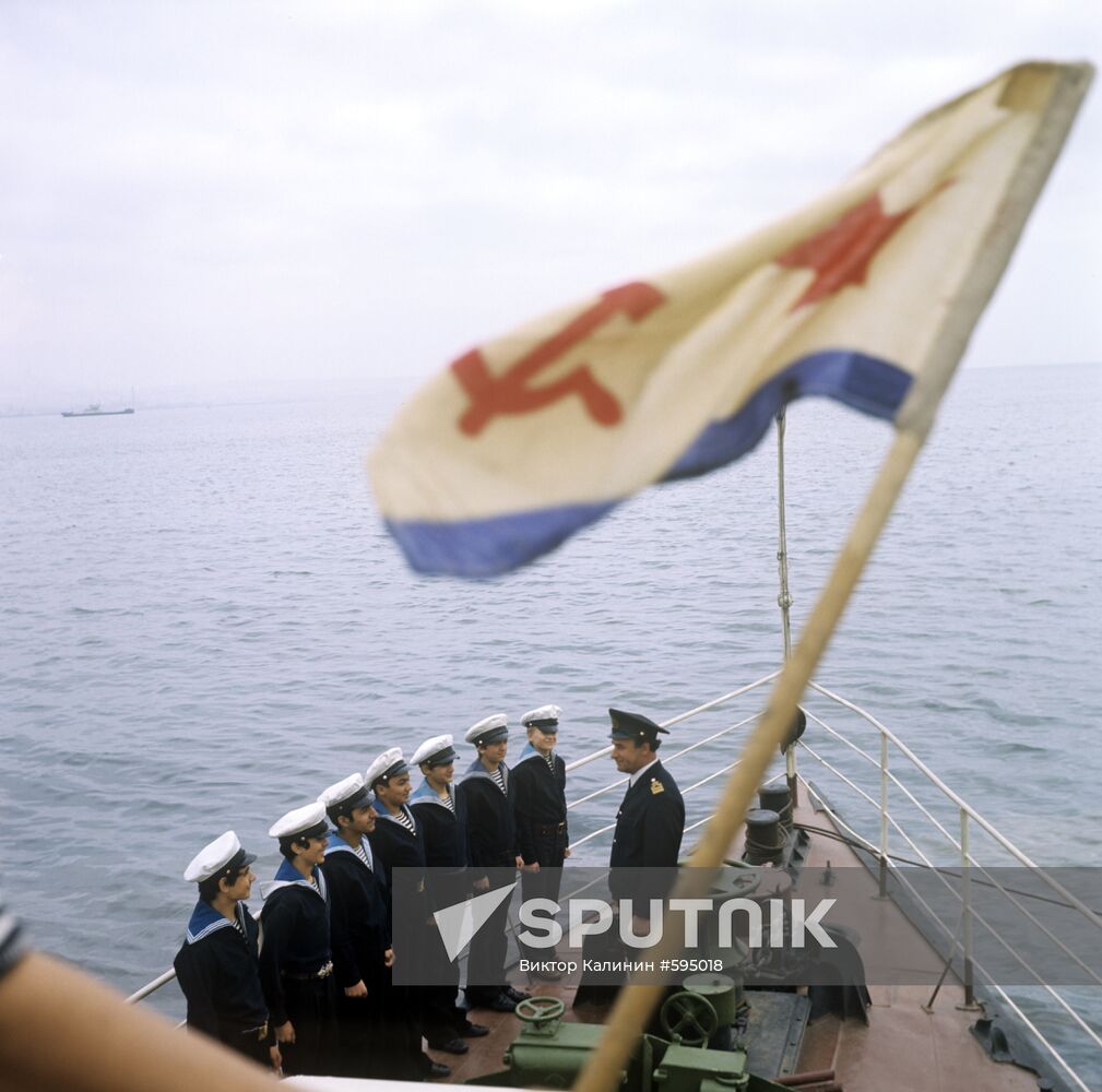 Young sailors aboard a training ship