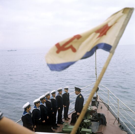 Young sailors aboard a training ship