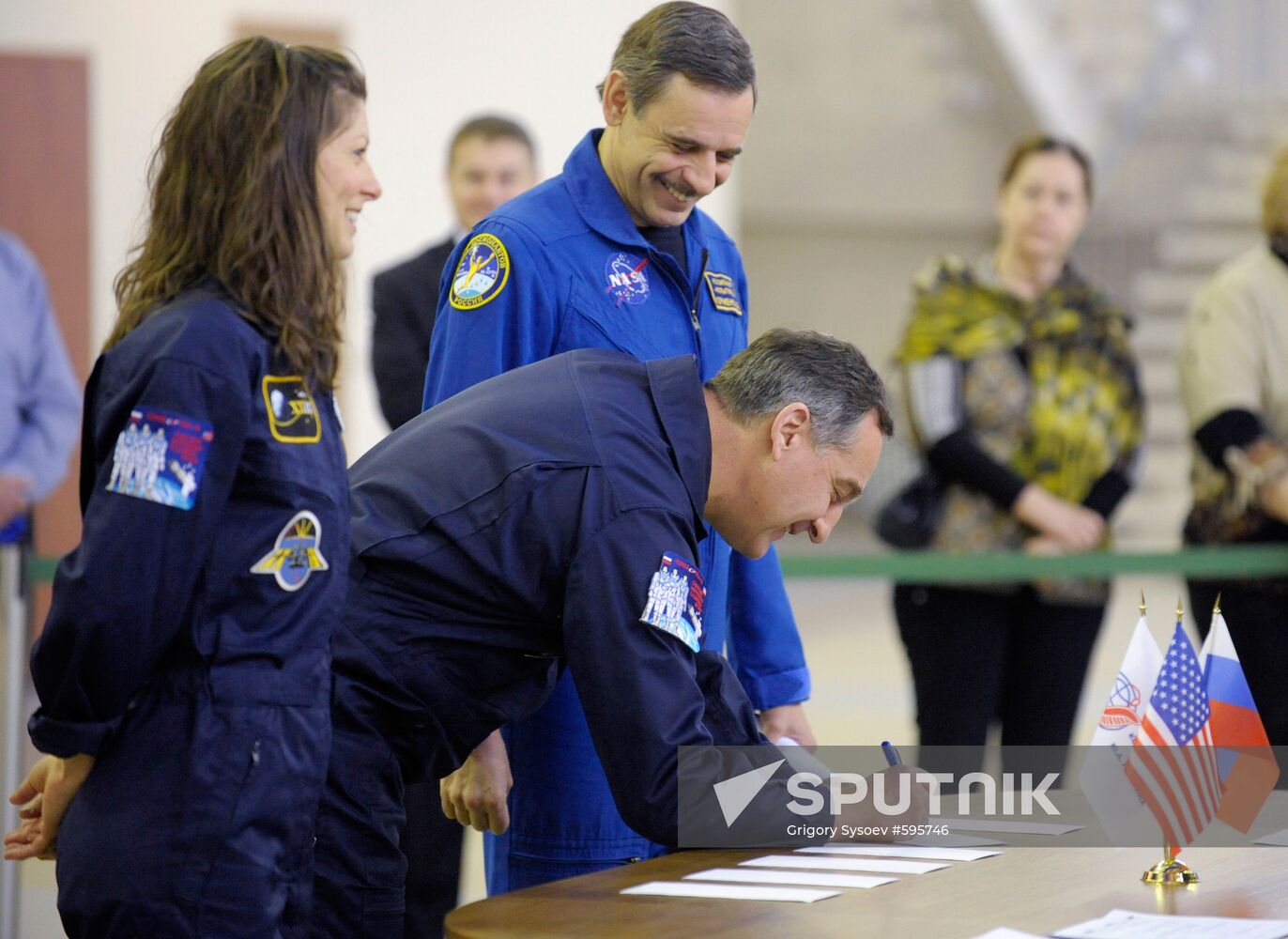 Mikhail Kornienko, Alexander Skvortsov, Tracy Caldwell Dyson
