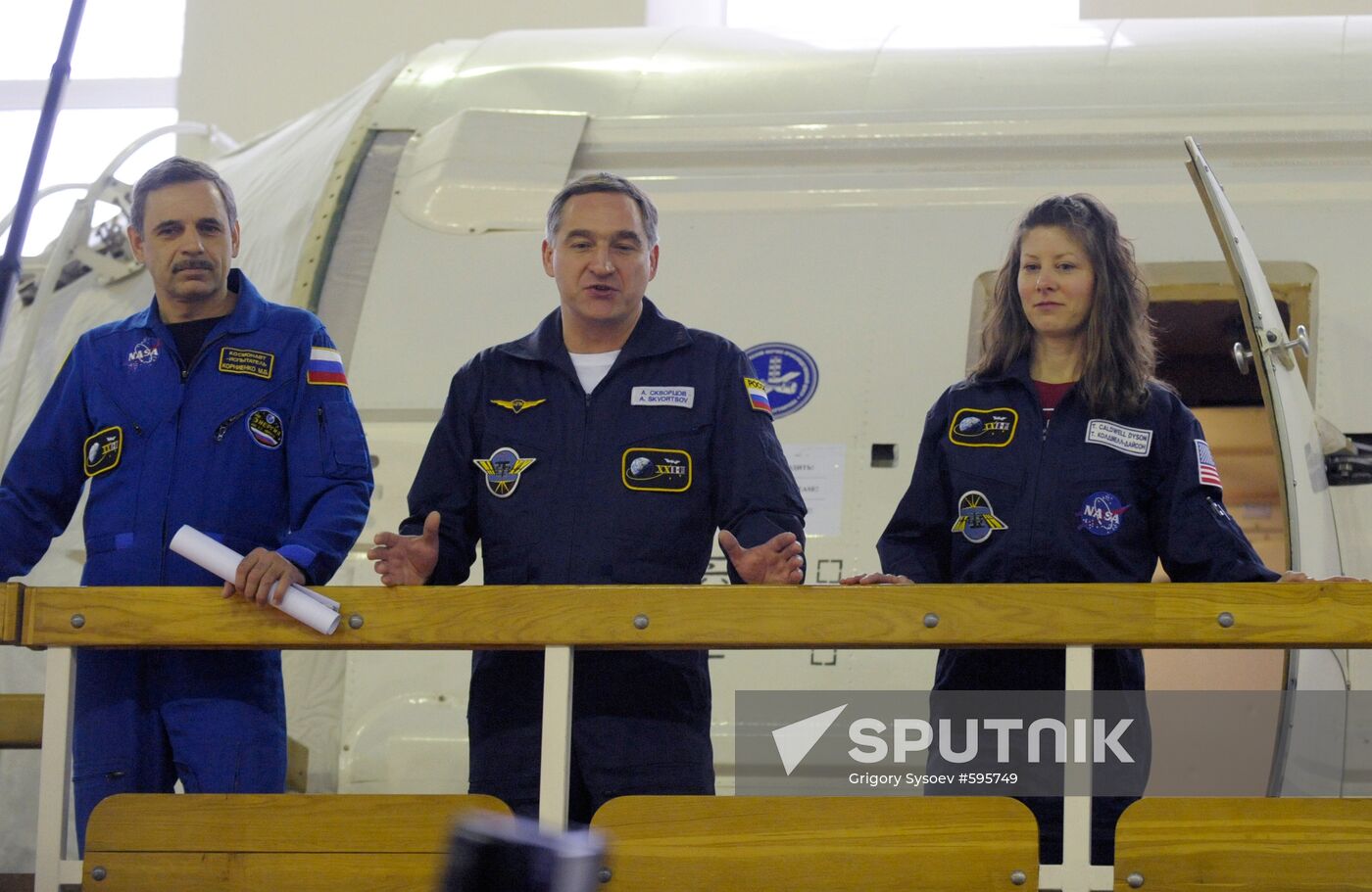 Mikhail Kornienko, Alexander Skvortsov, Tracy Caldwell Dyson