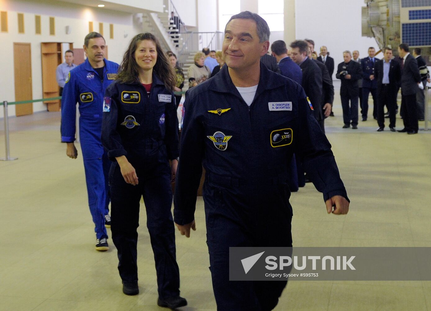 Alexander Skvortsov, Mikhail Kornienko, Tracy Caldwell Dyson