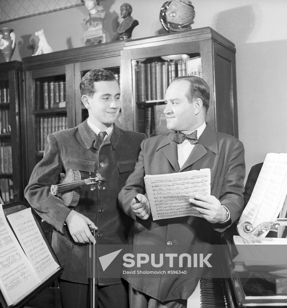 Violinist David Oistrakh with son, David