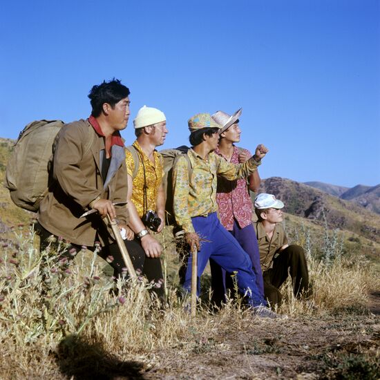 Tourists in the mountains