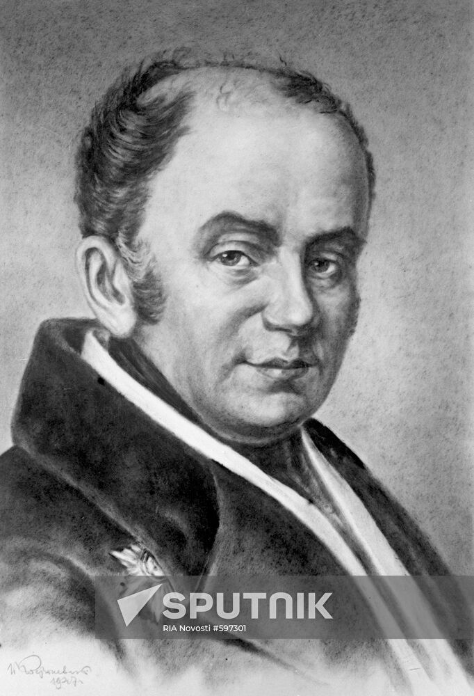 Reproduction of "V. Zhukovsky" painting by Franz Kruger
