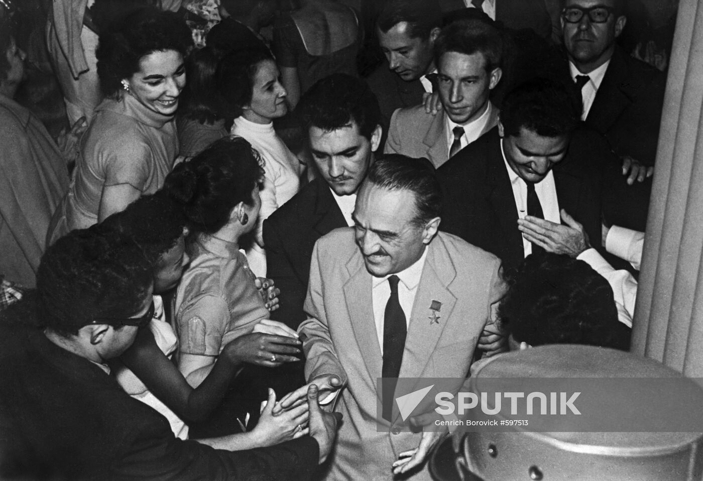 Mikoyan's visit to Cuba. Copy of photo