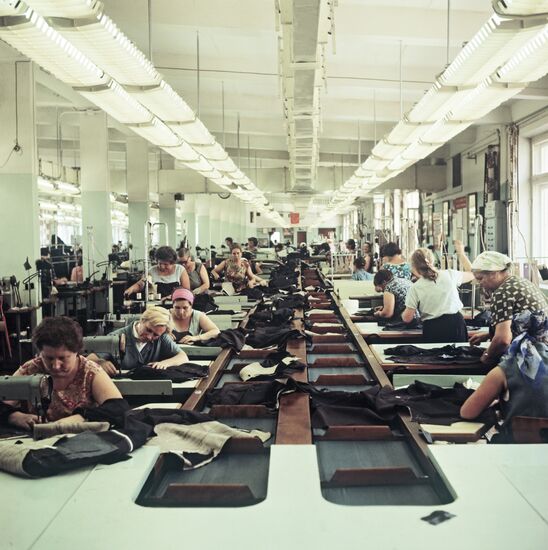 Sewing shop at Bolshevichka Clothes Factory
