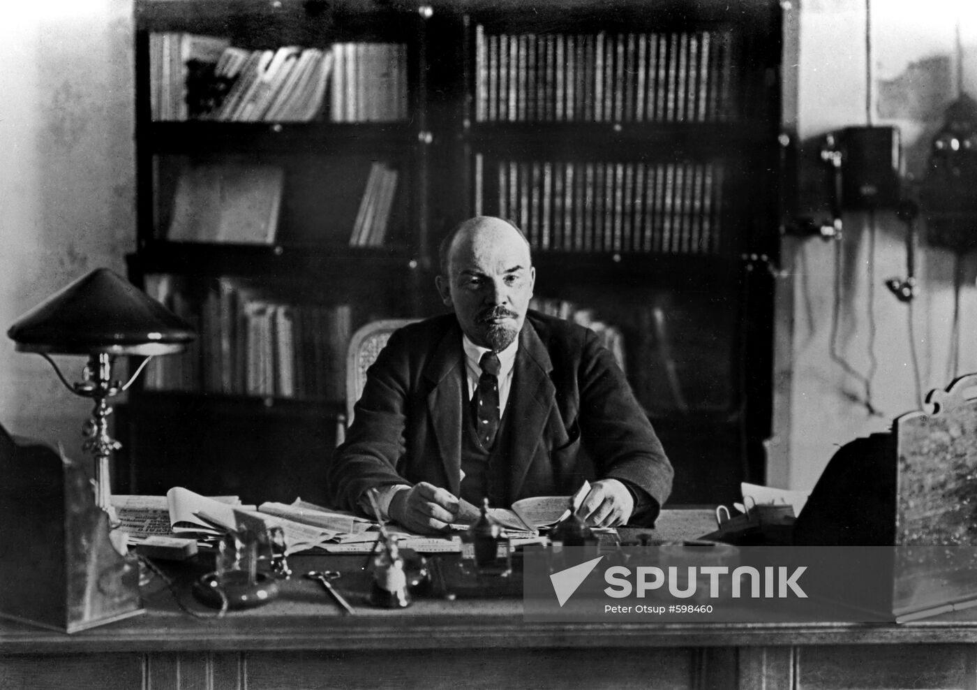 Vladimir Lenin in his Kremlin office