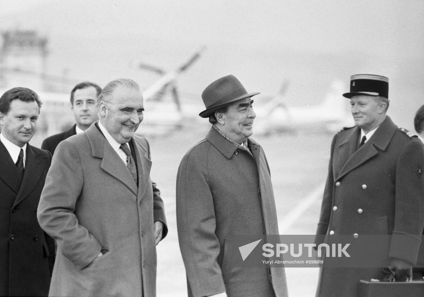 Leonid Brezhnev and Georges Pompidou
