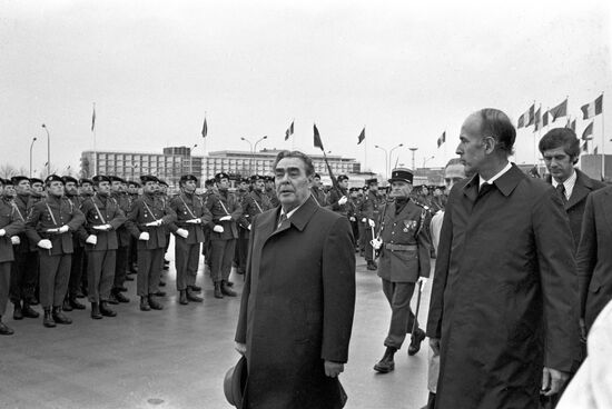 Leonid Brezhnev and Valéry Giscard d'Estaing