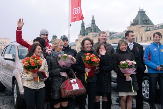 Russian athletes presented with Audi cars