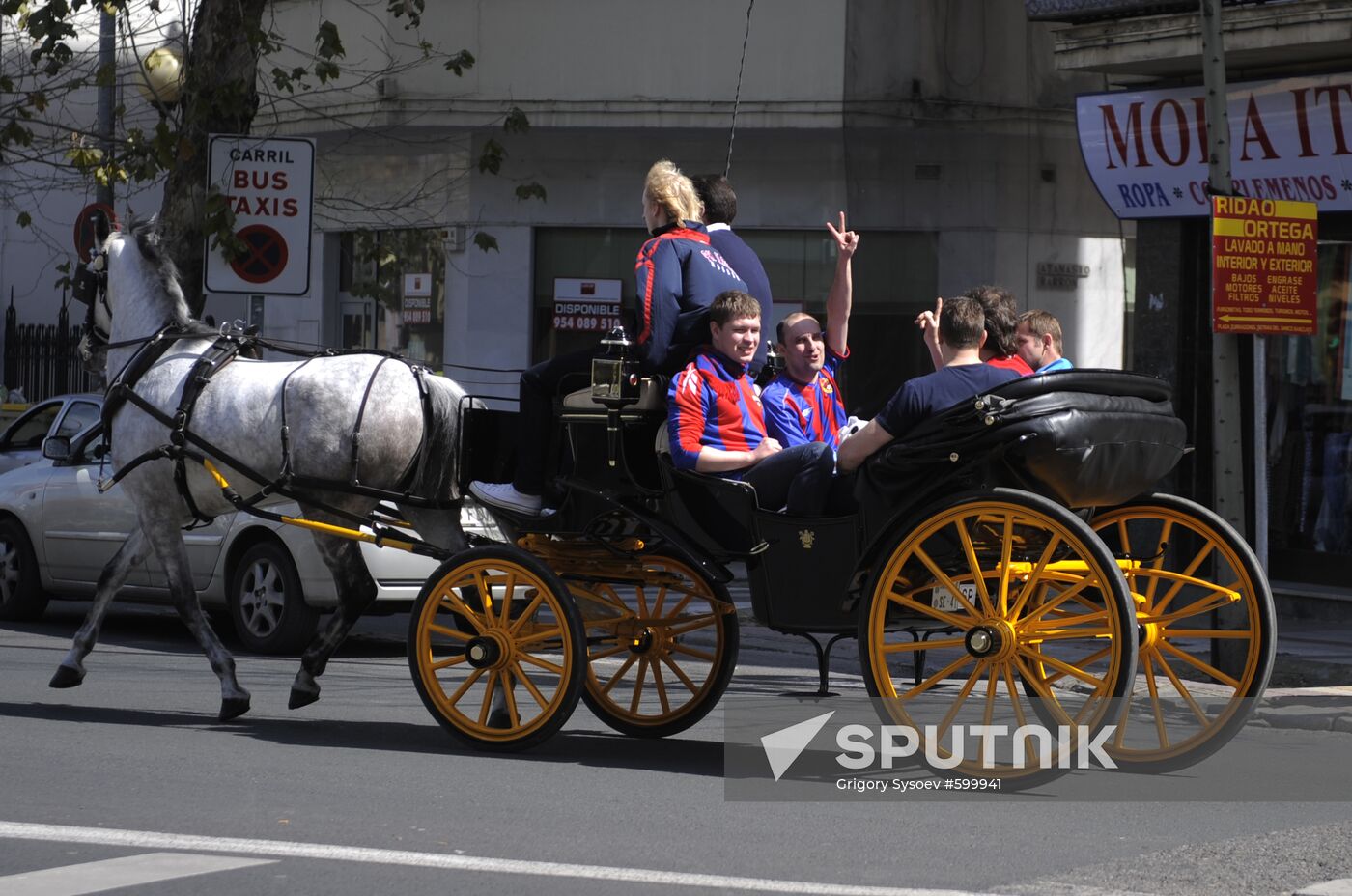 Russian fans in of Seville streets