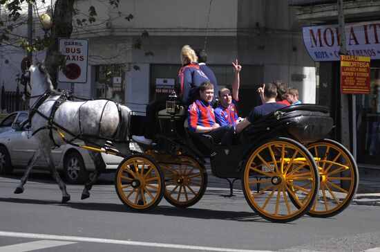 Russian fans in of Seville streets