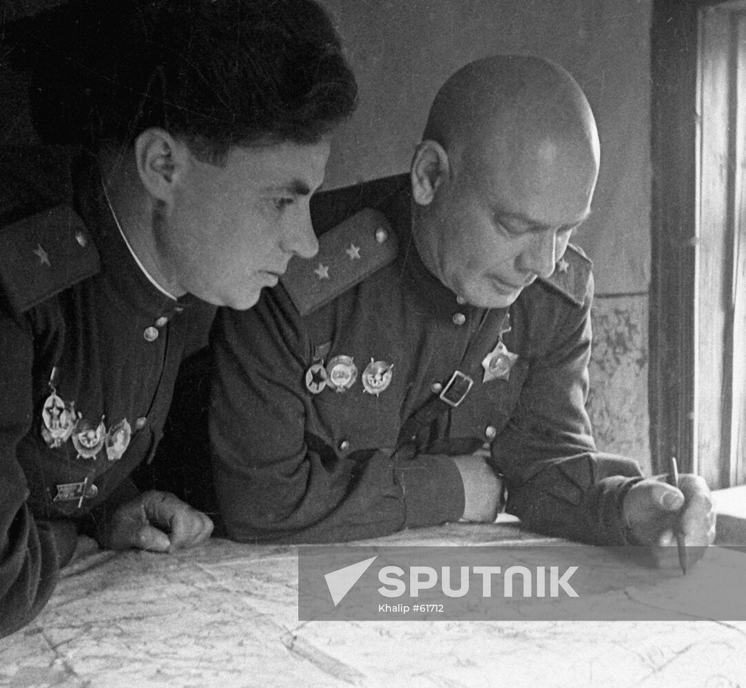 WWII; GENERALS PUKHOV KOZLOV MAP
