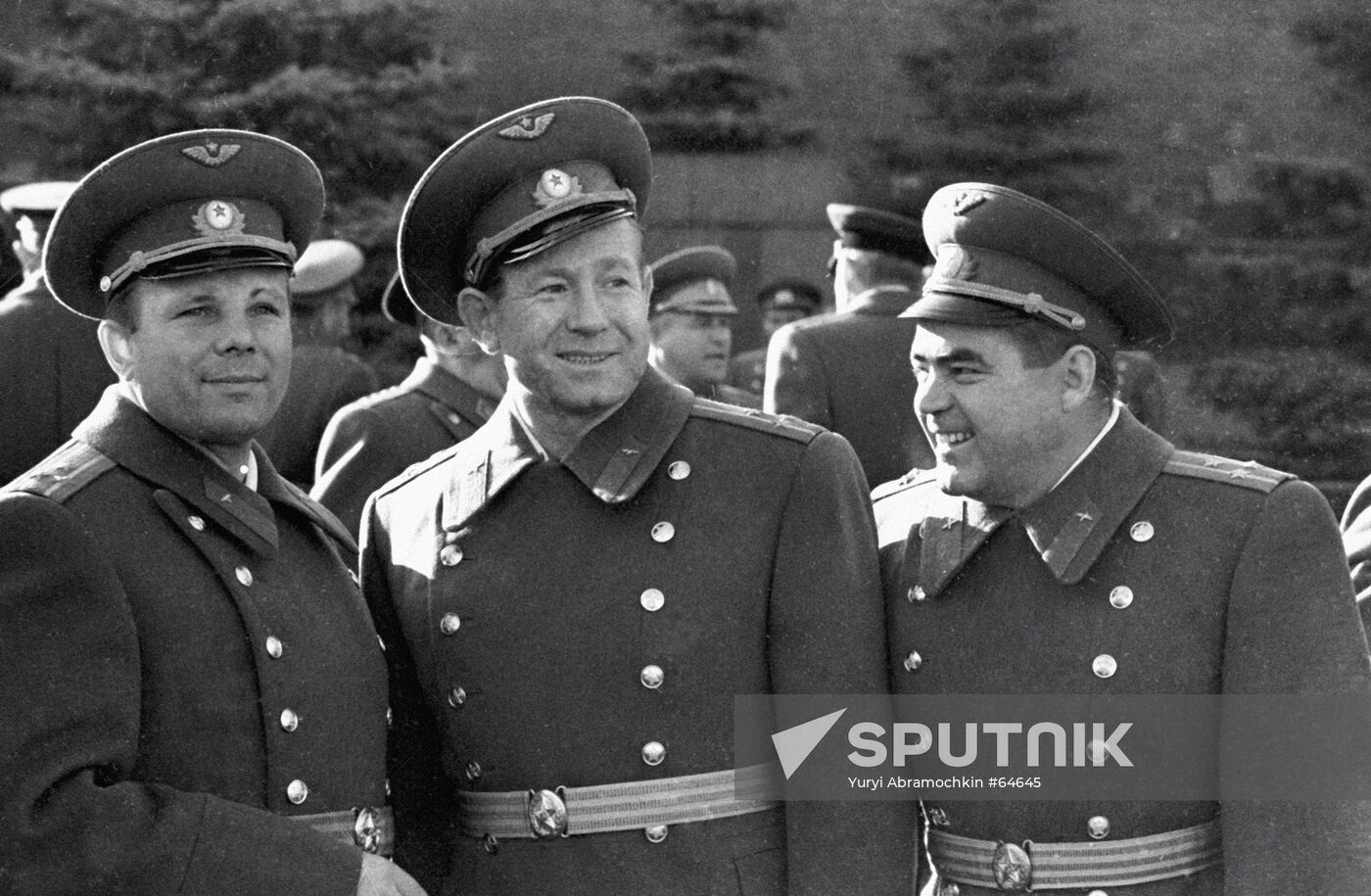 Gagarin, Leonov and Nikolayev in Red Square