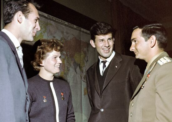 Valery Brumel, Valentina Tereshkova, Igor Ter-Ovanesyan and Valery Bykovsky