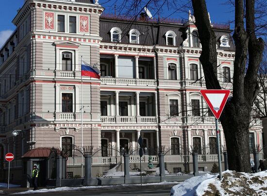 Russian Embassy's building in Latvia