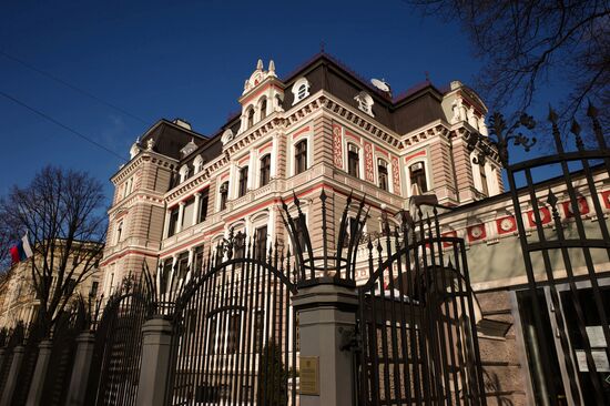 Russian Embassy's building in Latvia