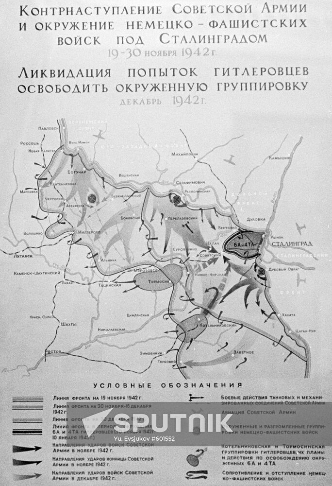 Plan of Soviet Army's counter-offensive at Stalingrad