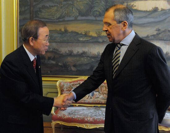 Sergei Lavrov and Ban Ki-moon